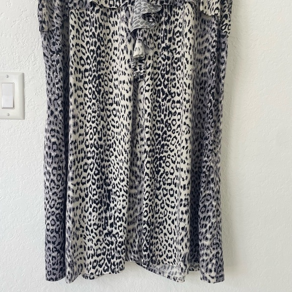 Anne Klein Animal Print Dress 3X Office Career A-Line Knee Length Stretch Ruffle - Picture 5 of 15